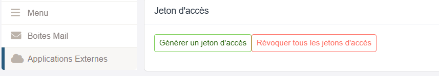 Image token application externe